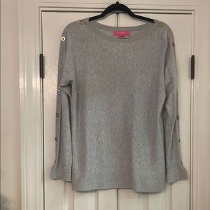 LILLY PULITZER Milton Sweater in Heathered Seaside Grey Sz. M